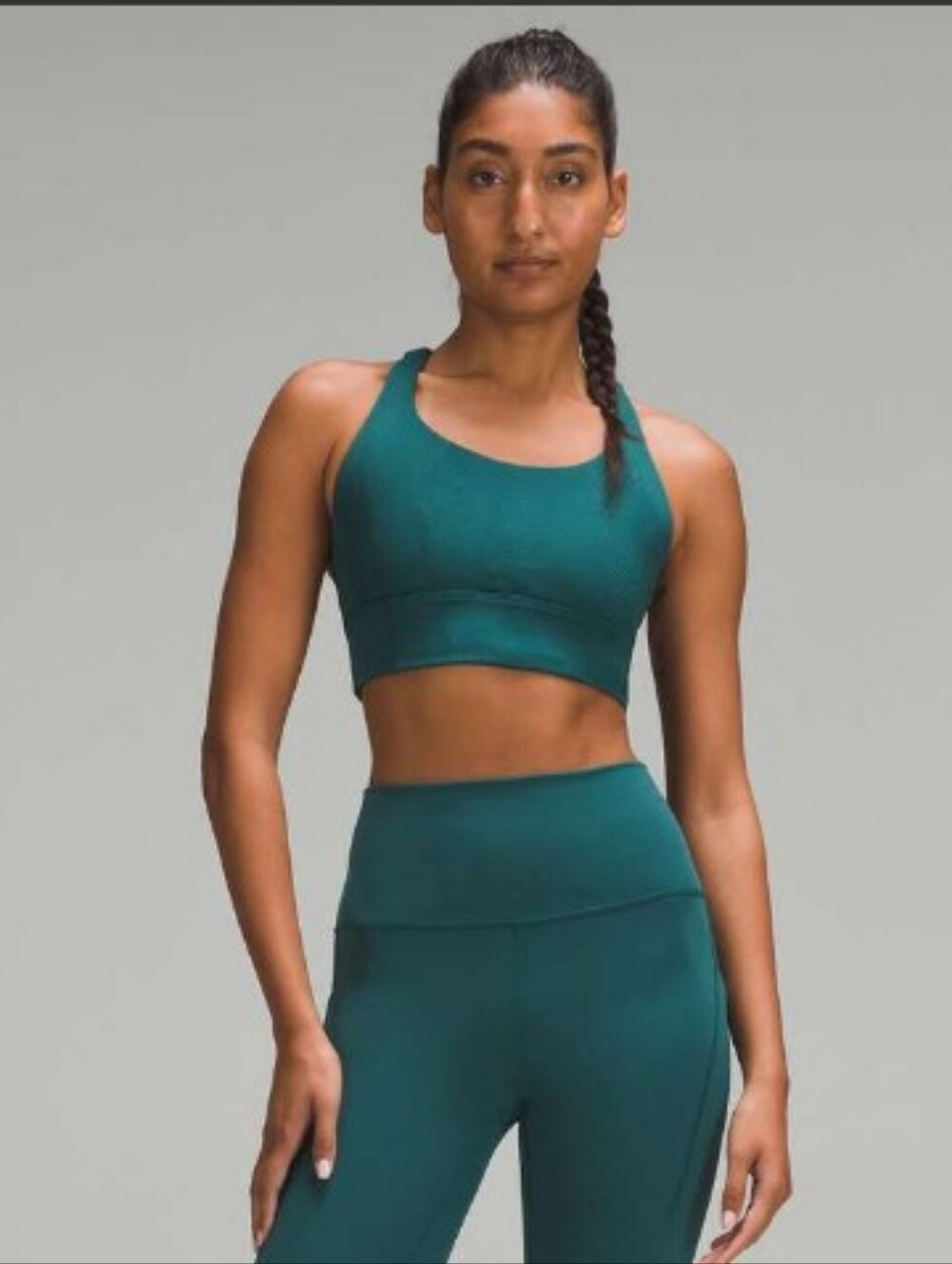 lululemon   Energy Longline Ribbed Bra in Storm Teal